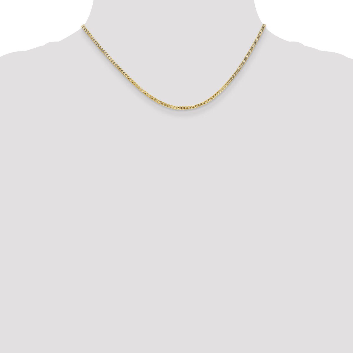 14k 2.2mm Flat Beveled Curb Chain-FBU060-16