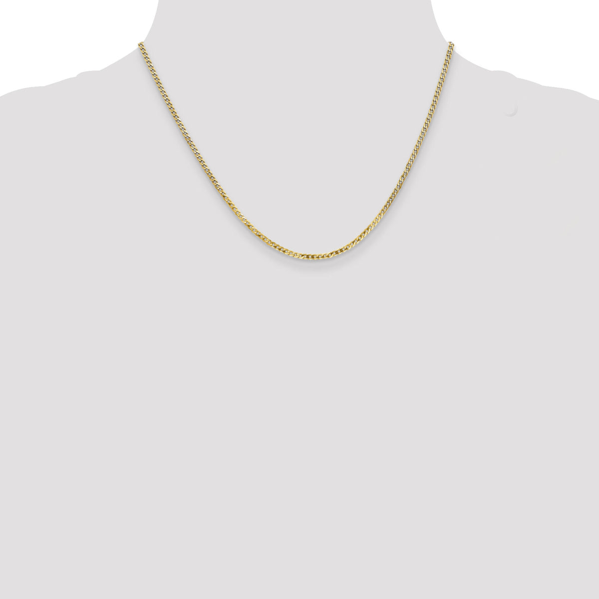 14k 2.2mm Flat Beveled Curb Chain-FBU060-18