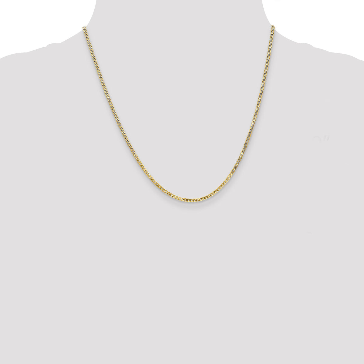 14k 2.2mm Flat Beveled Curb Chain-FBU060-20