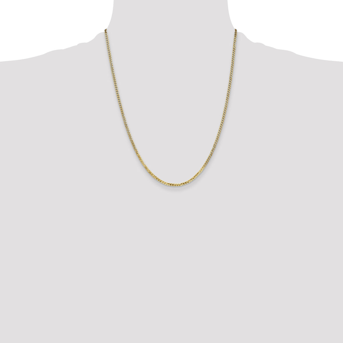 14k 2.2mm Flat Beveled Curb Chain-FBU060-22