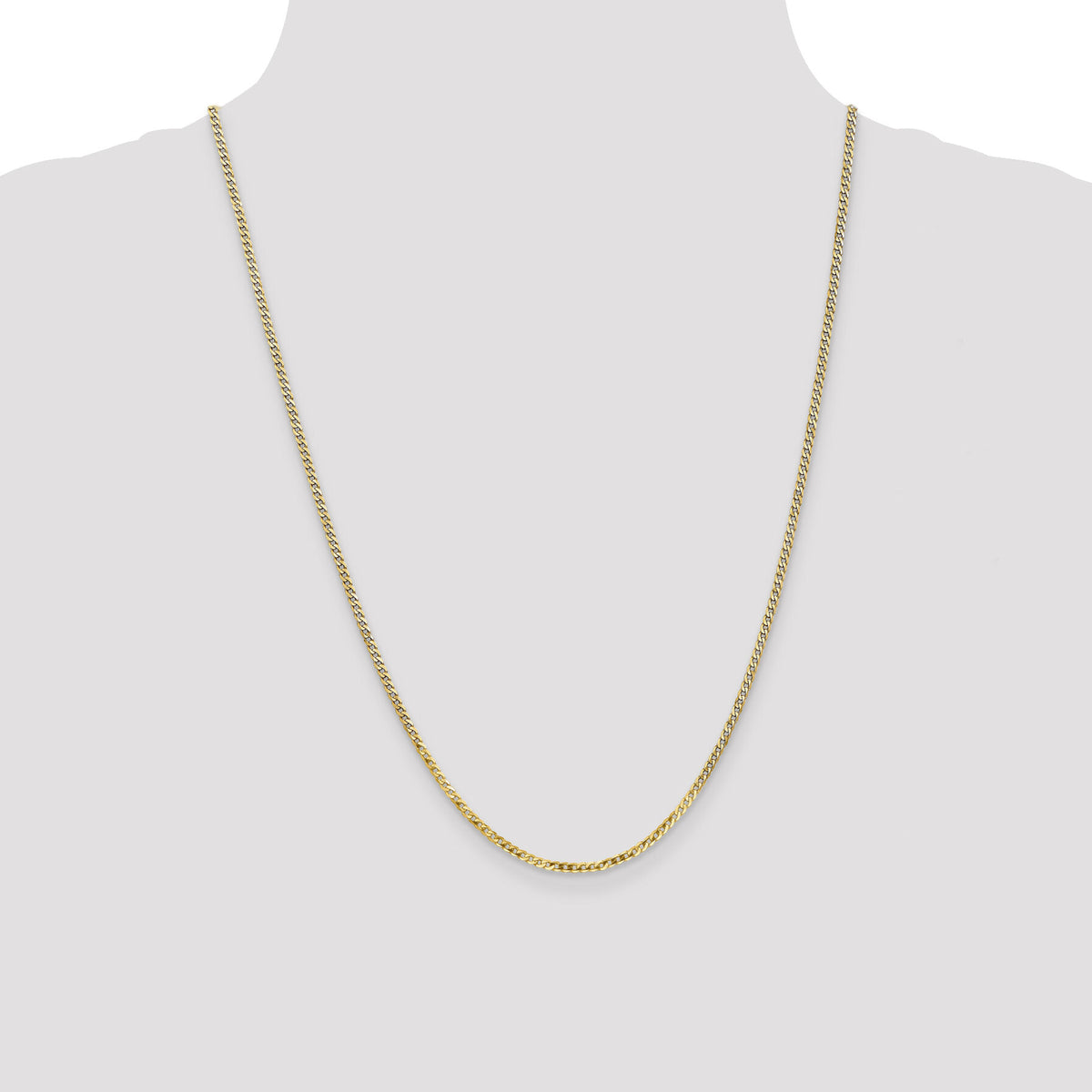 14k 2.2mm Flat Beveled Curb Chain-FBU060-24