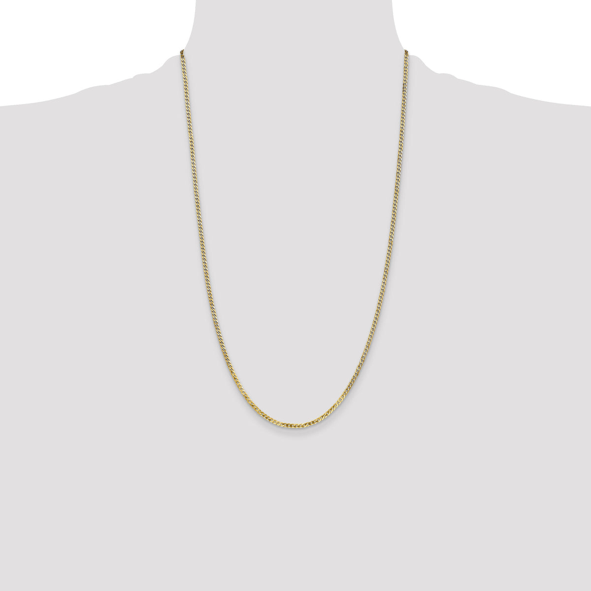 14k 2.2mm Flat Beveled Curb Chain-FBU060-26