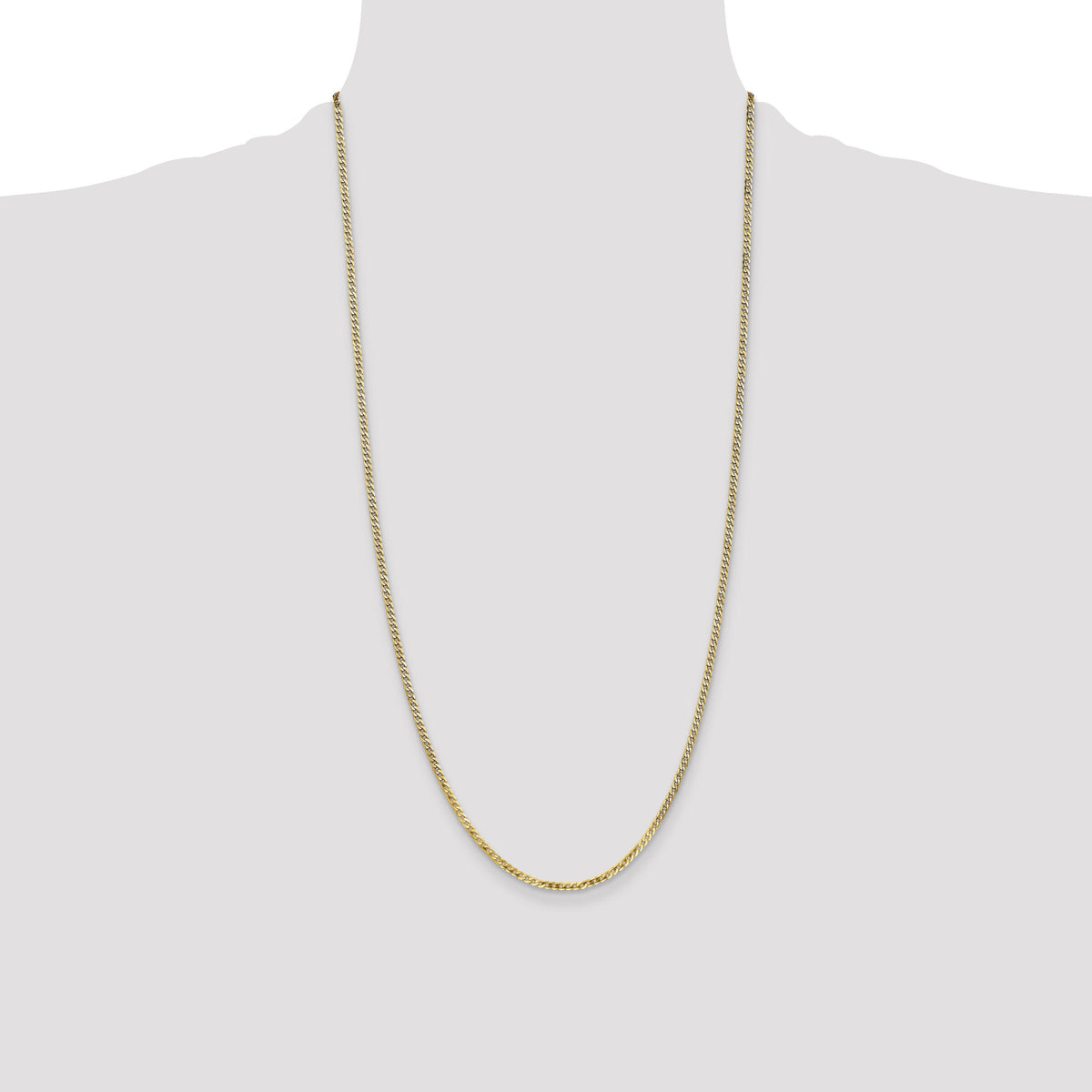14k 2.2mm Flat Beveled Curb Chain-FBU060-28