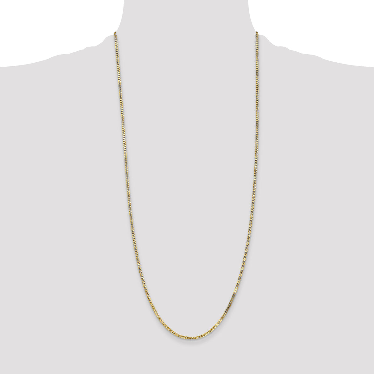 14k 2.2mm Flat Beveled Curb Chain-FBU060-30