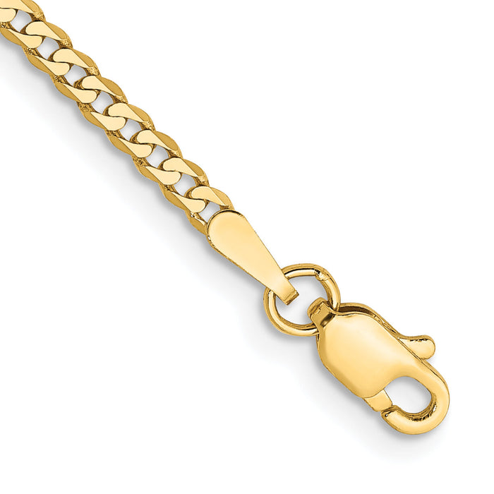 14k 2.2mm Flat Beveled Curb Chain-FBU060-8