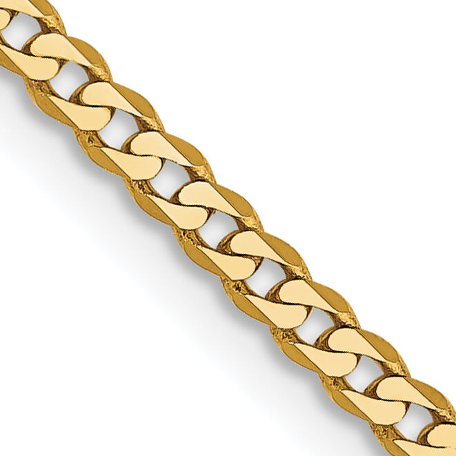 14k 2.2mm Flat Beveled Curb Chain-FBU060-20