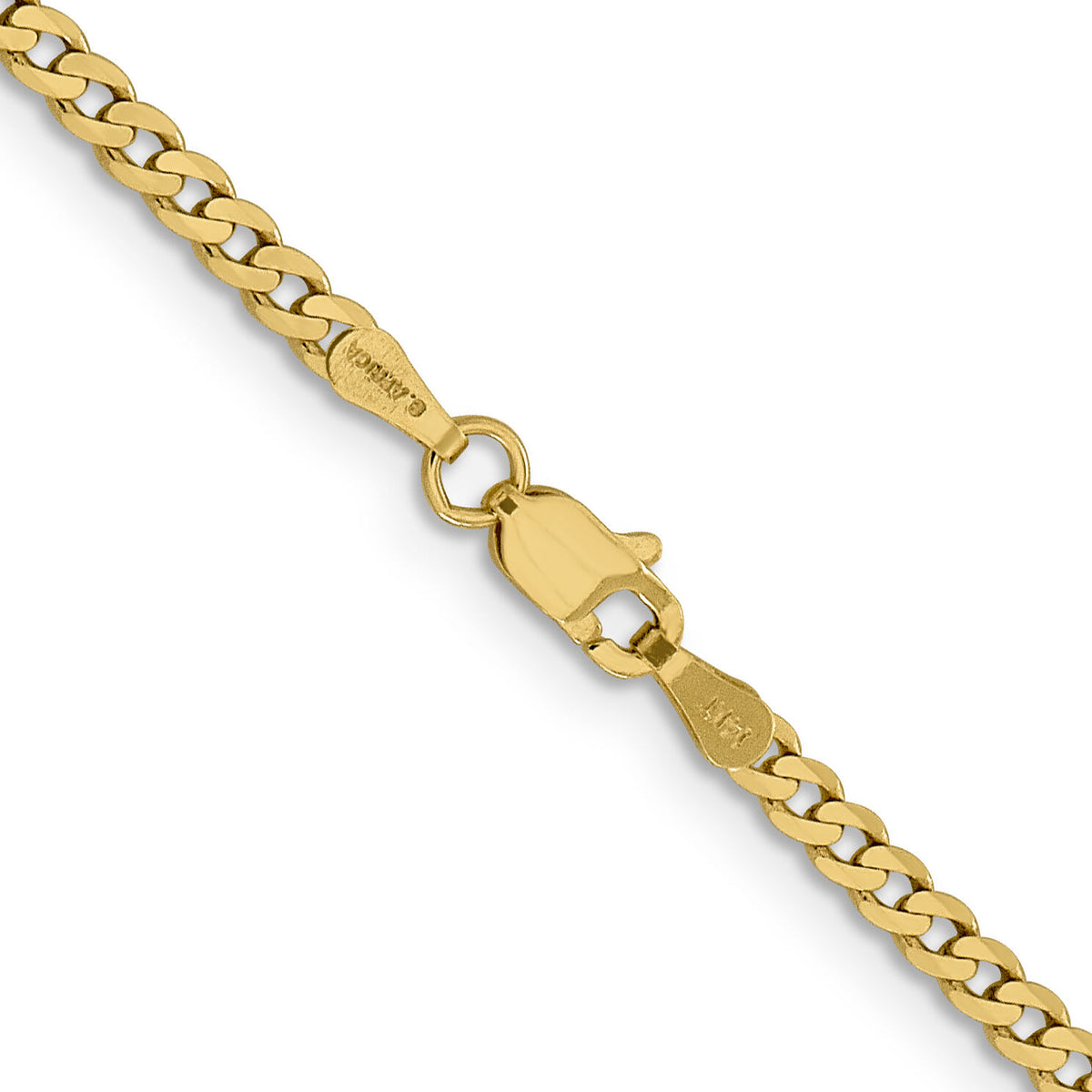 14k 2.3mm Flat Beveled Curb Chain-FBU070-26
