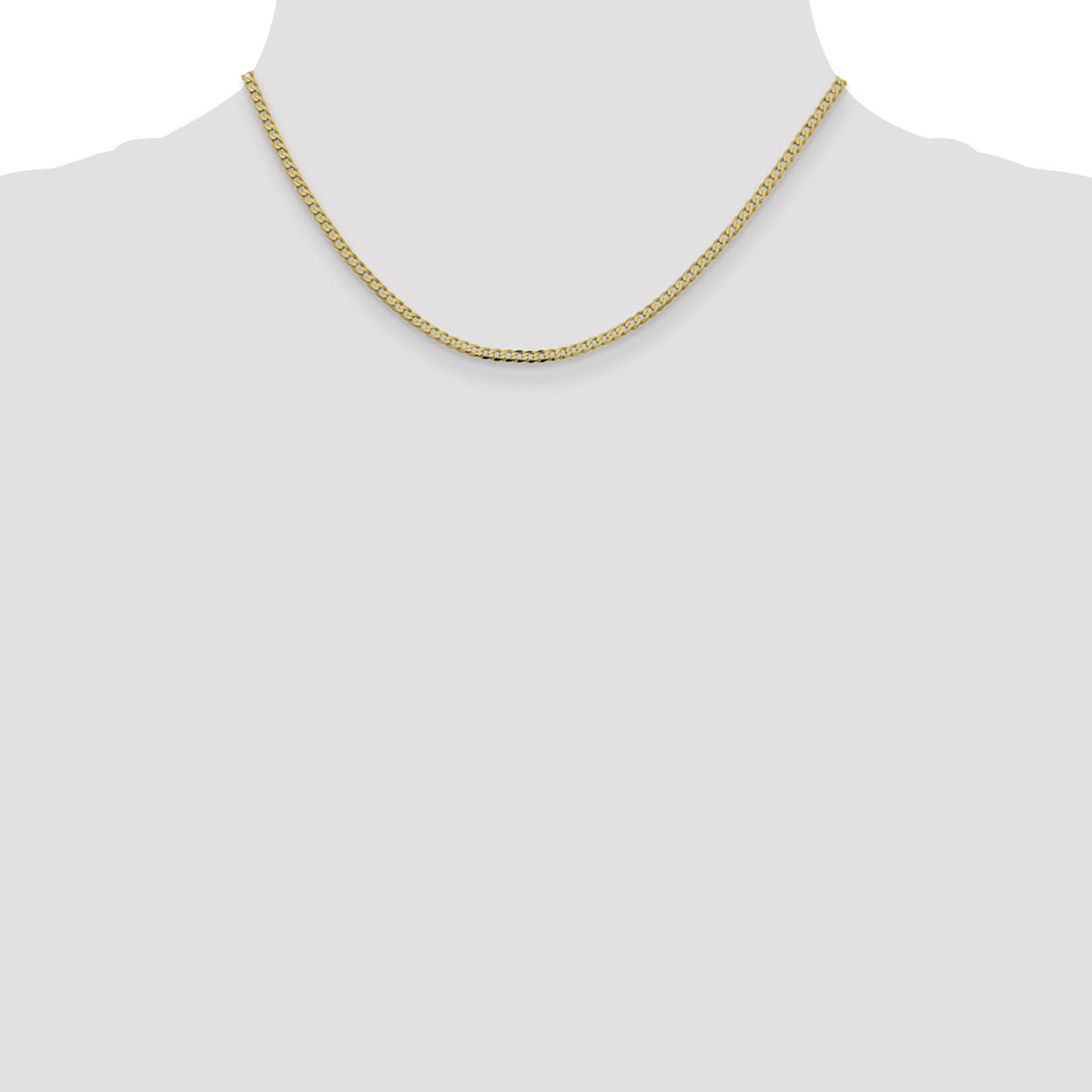 14k 2.3mm Flat Beveled Curb Chain-FBU070-16