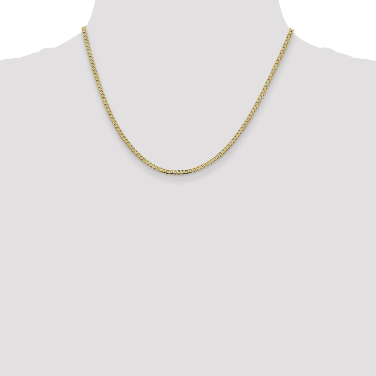 14k 2.3mm Flat Beveled Curb Chain-FBU070-18