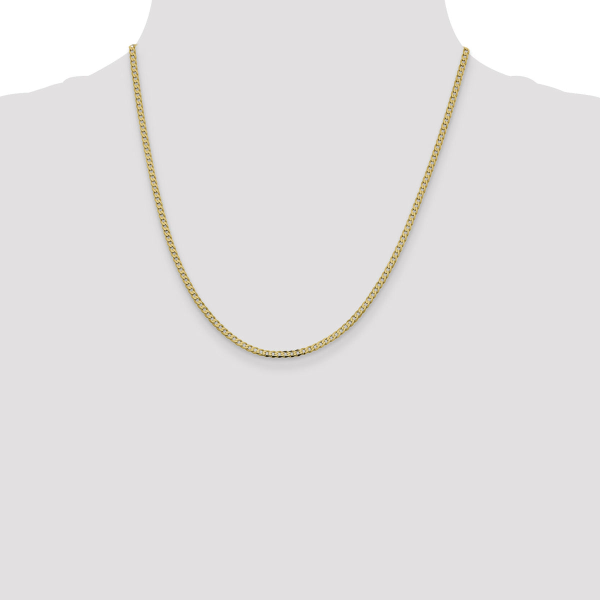 14k 2.3mm Flat Beveled Curb Chain-FBU070-20