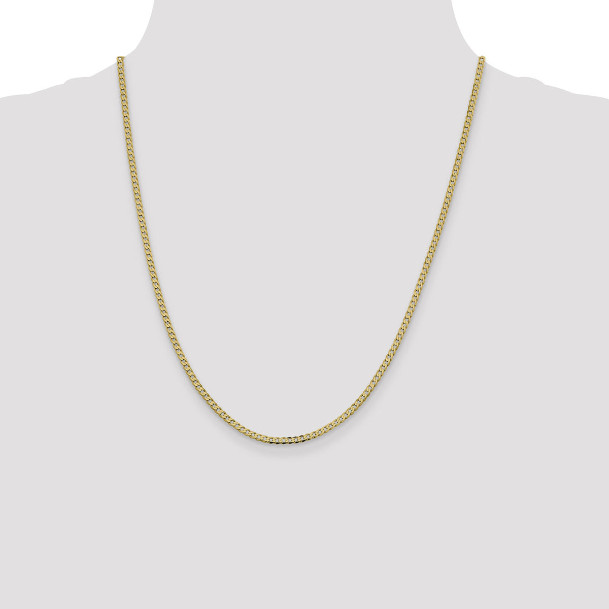 14k 2.3mm Flat Beveled Curb Chain-FBU070-22