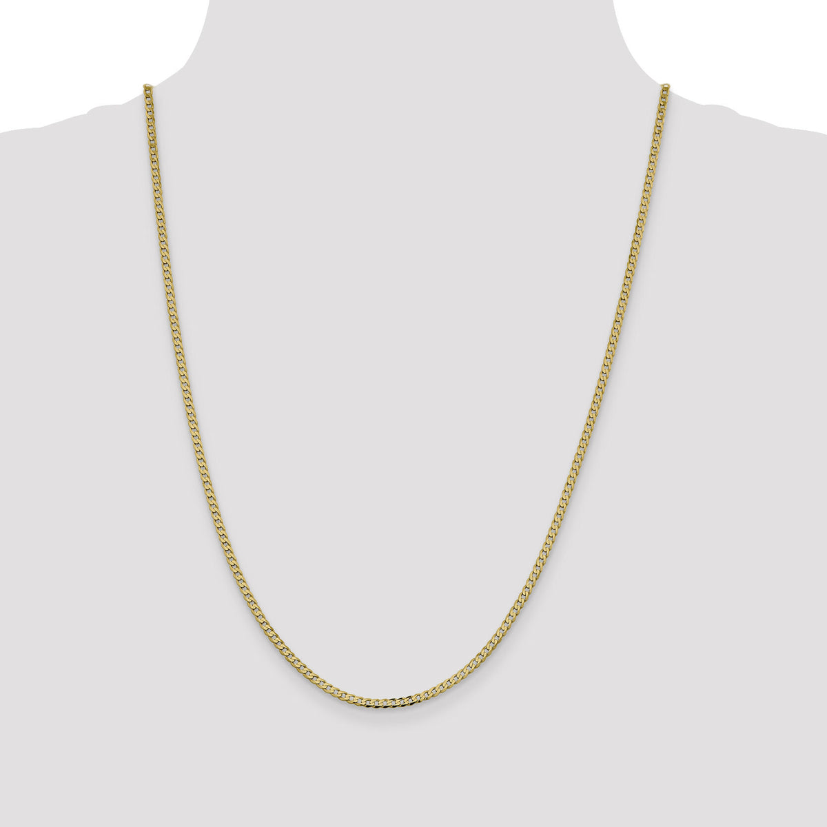 14k 2.3mm Flat Beveled Curb Chain-FBU070-24