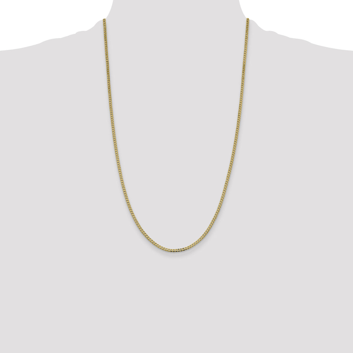 14k 2.3mm Flat Beveled Curb Chain-FBU070-26
