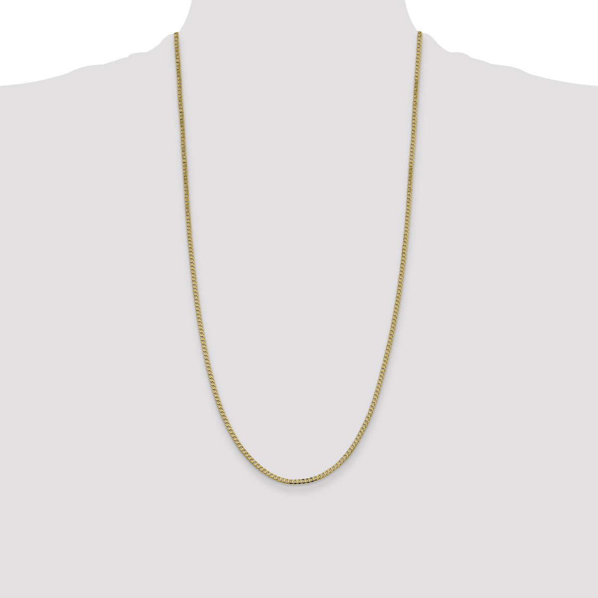 14k 2.3mm Flat Beveled Curb Chain-FBU070-28