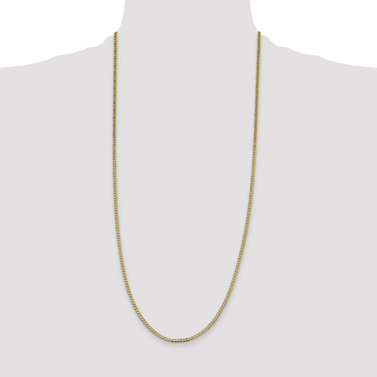 14k 2.3mm Flat Beveled Curb Chain-FBU070-30