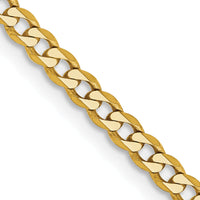 14k 2.3mm Flat Beveled Curb Chain-FBU070-30