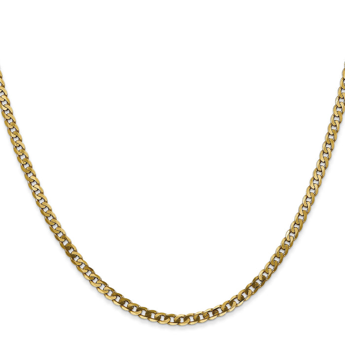 14k 2.9mm Flat Beveled Curb Chain-FBU080-16