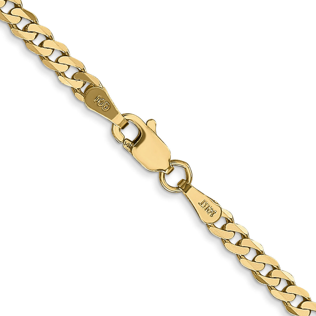 14k 2.9mm Flat Beveled Curb Chain-FBU080-16