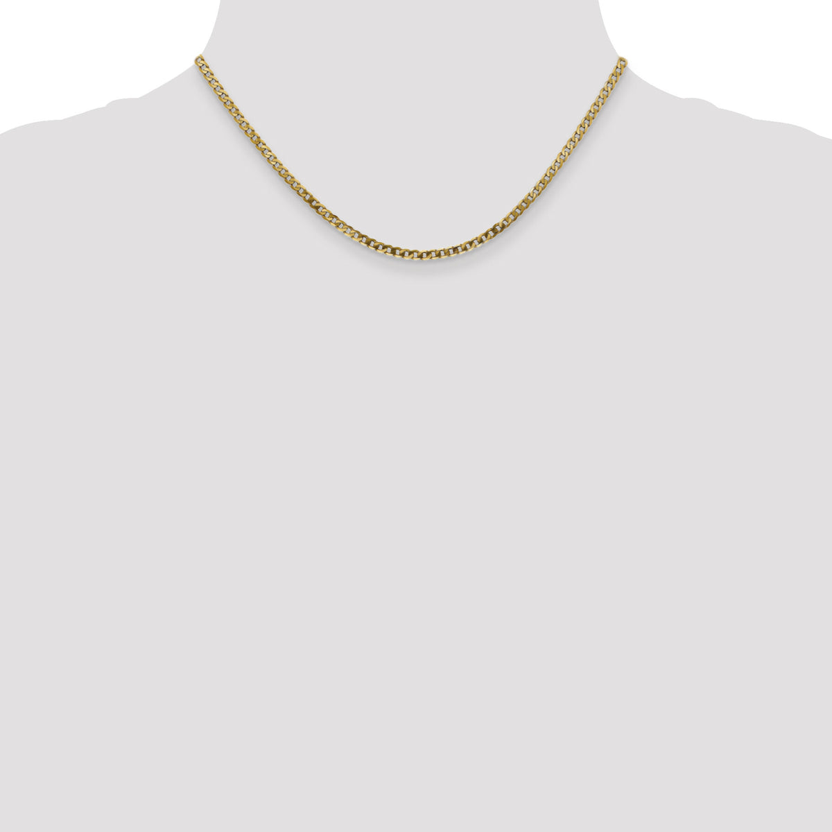 14k 2.9mm Flat Beveled Curb Chain-FBU080-16