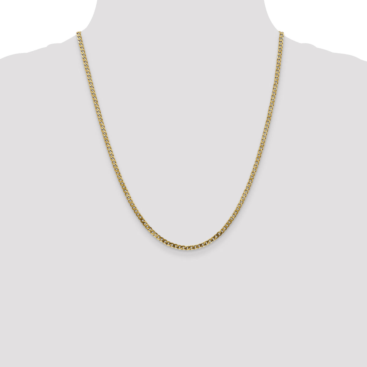 14k 2.9mm Flat Beveled Curb Chain-FBU080-22