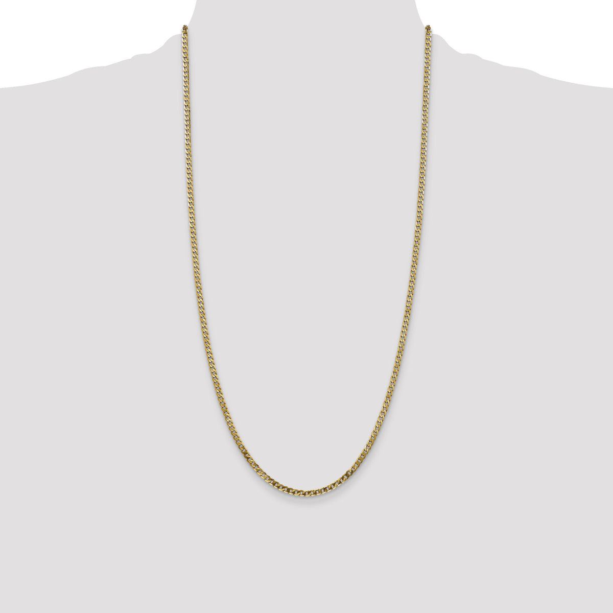 14k 2.9mm Flat Beveled Curb Chain-FBU080-28