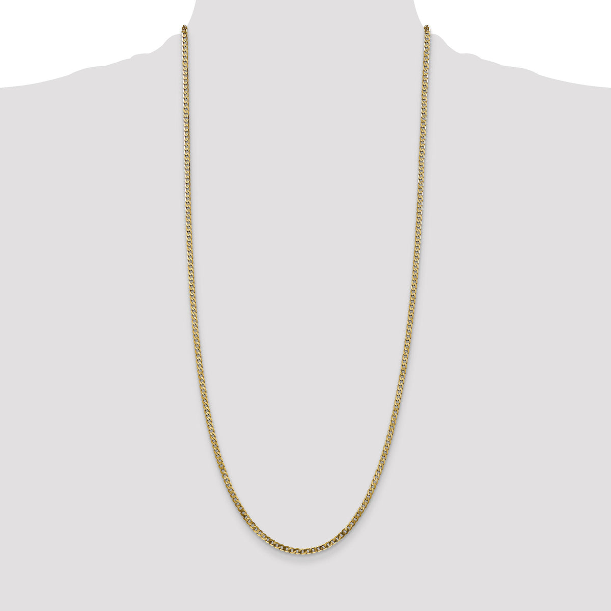 14k 2.9mm Flat Beveled Curb Chain-FBU080-30