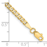 14k 2.9mm Flat Beveled Curb Chain-FBU080-7