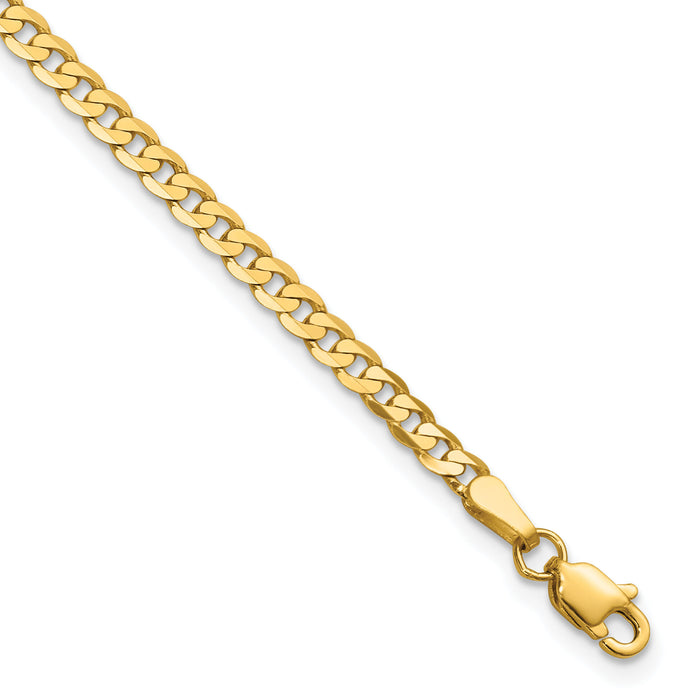 14k 2.9mm Flat Beveled Curb Chain-FBU080-8