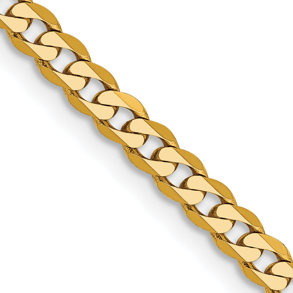 14k 2.9mm Flat Beveled Curb Chain-FBU080-30