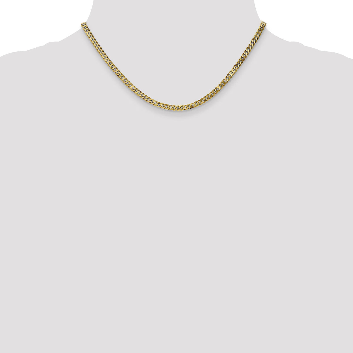 14k 3.9mm Flat Beveled Curb Chain-FBU100-16