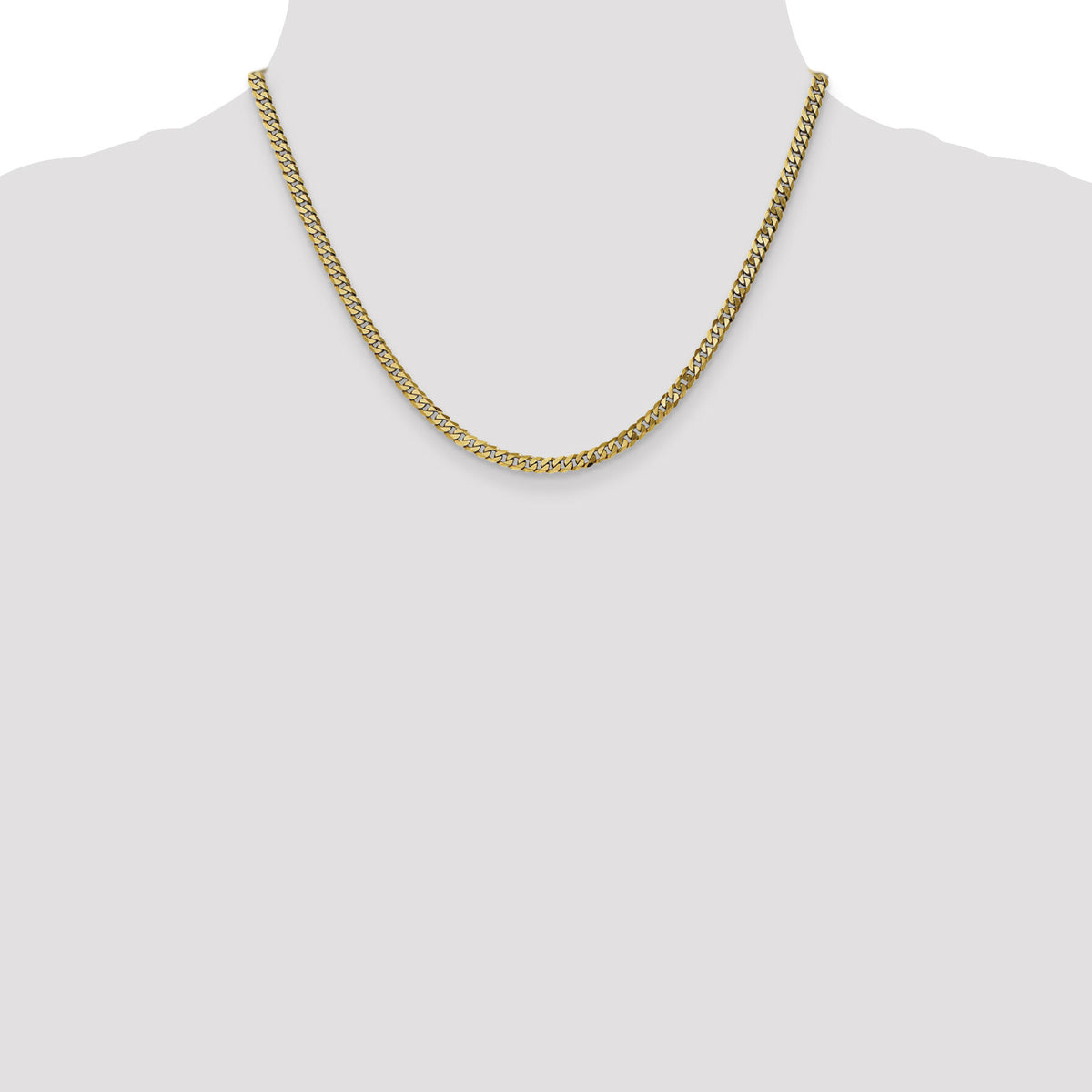 14k 3.9mm Flat Beveled Curb Chain-FBU100-18