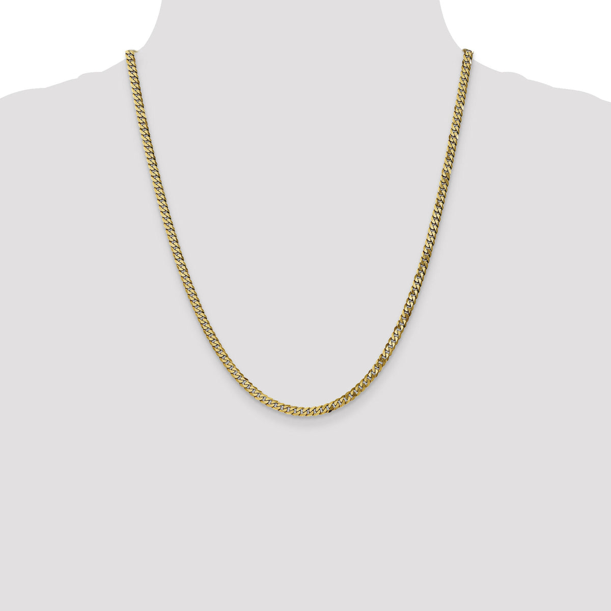 14k 3.9mm Flat Beveled Curb Chain-FBU100-22