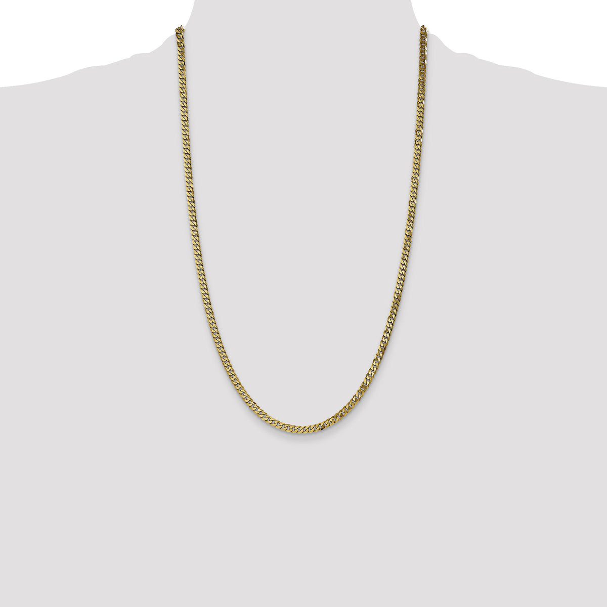 14k 3.9mm Flat Beveled Curb Chain-FBU100-26