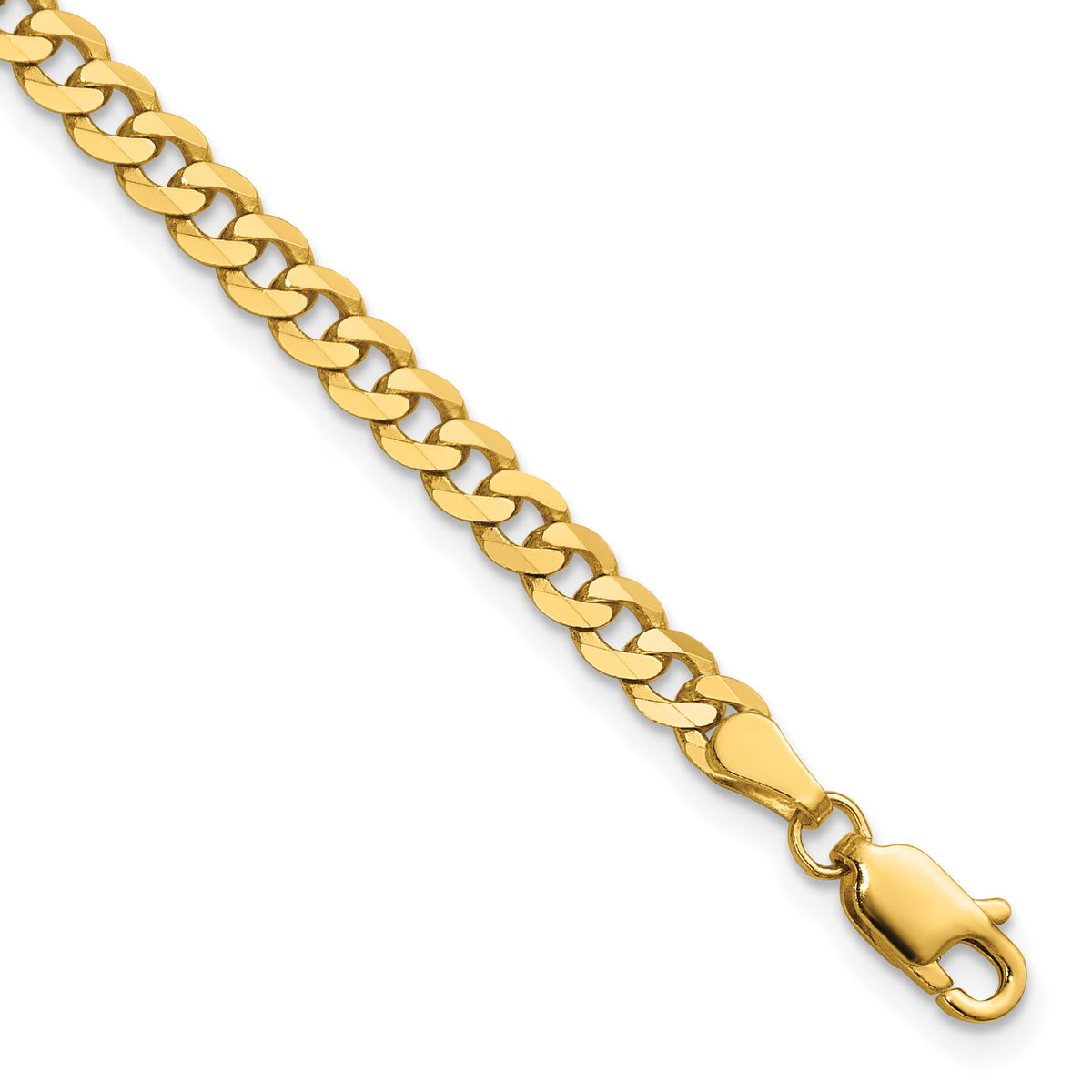 14k 3.9mm Flat Beveled Curb Chain-FBU100-9