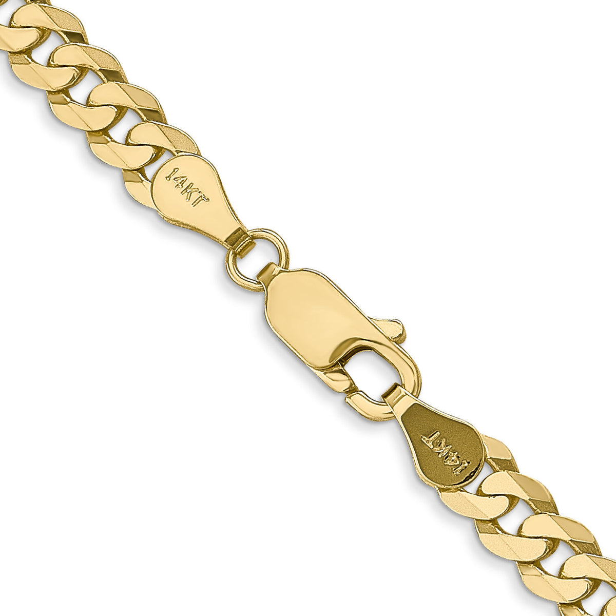 14k 4.75mm Flat Beveled Curb Chain-FBU120-22