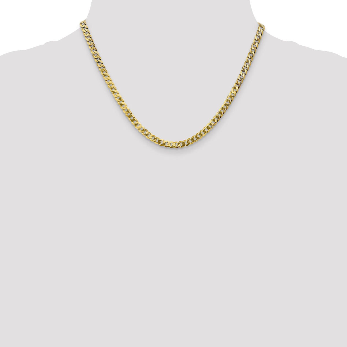 14k 4.75mm Flat Beveled Curb Chain-FBU120-18