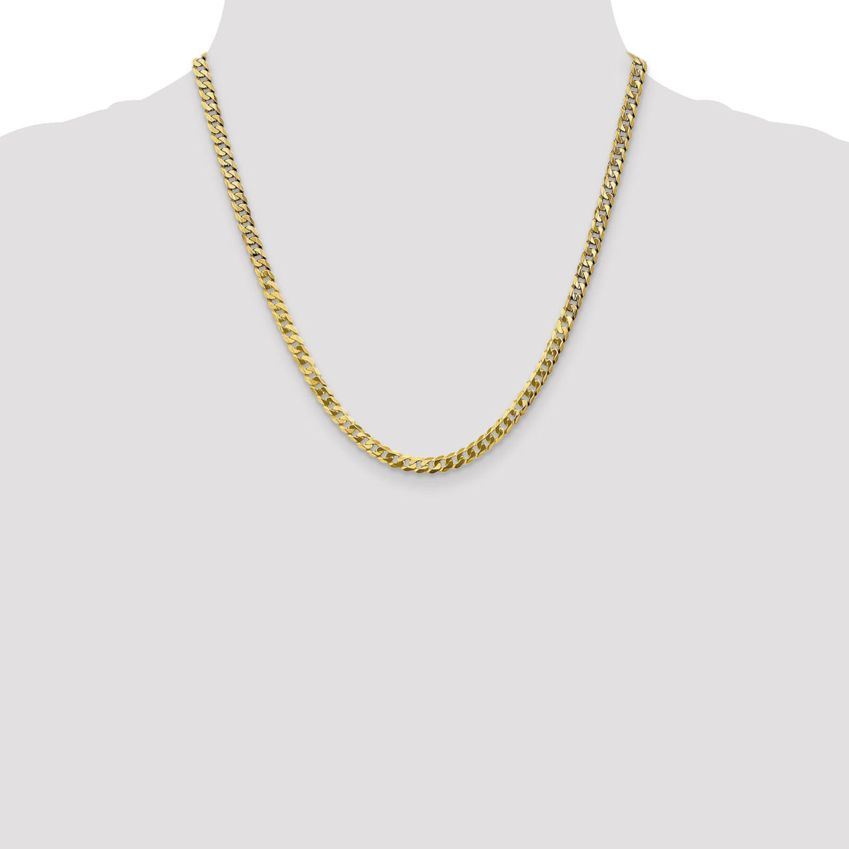 14k 4.75mm Flat Beveled Curb Chain-FBU120-20