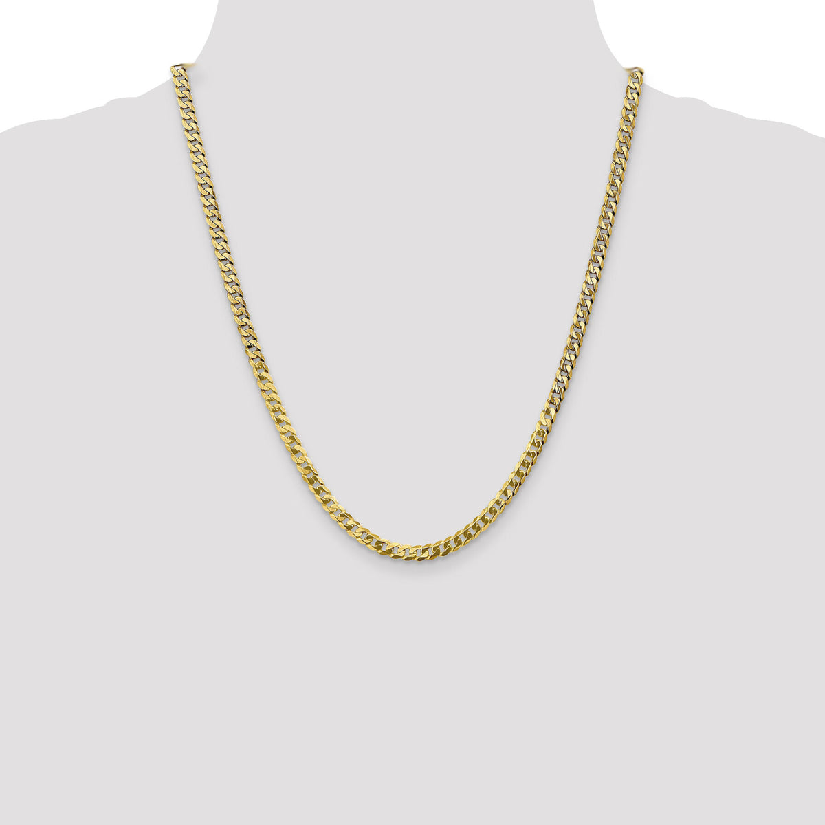 14k 4.75mm Flat Beveled Curb Chain-FBU120-22