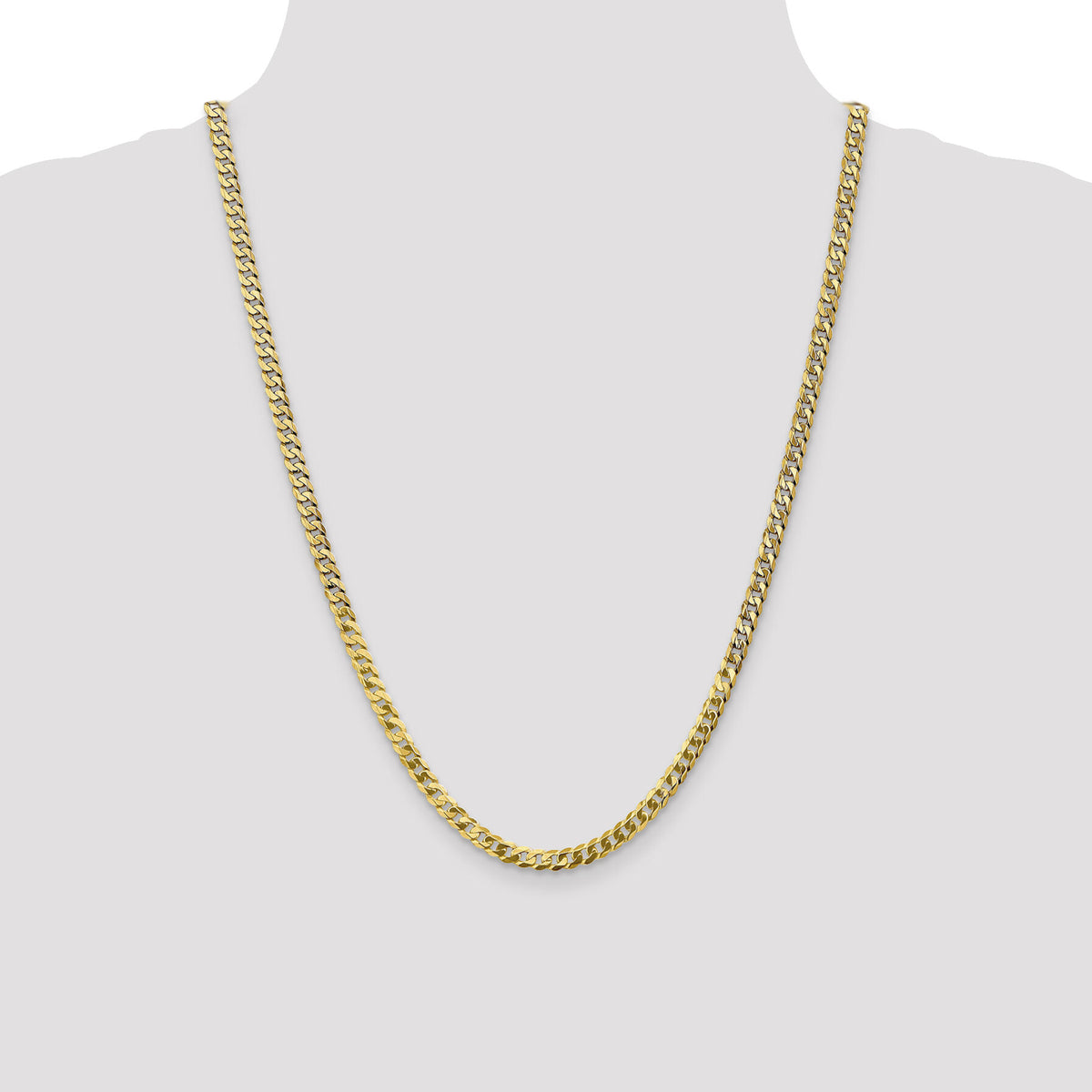 14k 4.75mm Flat Beveled Curb Chain-FBU120-24