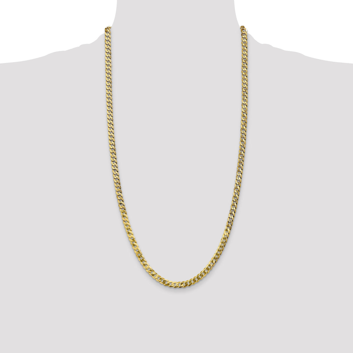 14k 4.75mm Flat Beveled Curb Chain-FBU120-28