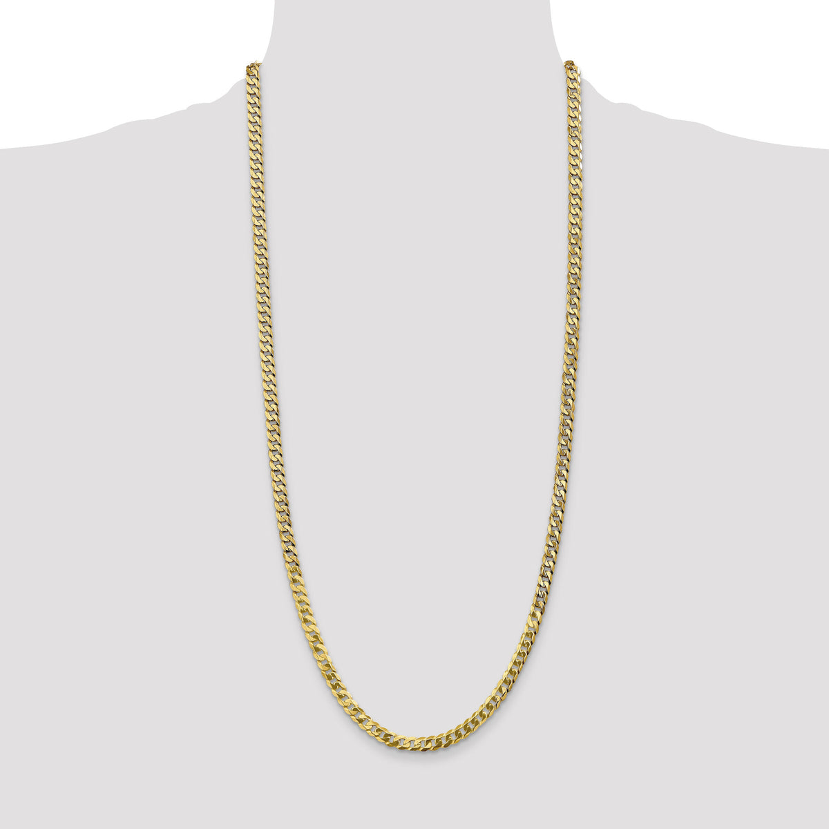 14k 4.75mm Flat Beveled Curb Chain-FBU120-30