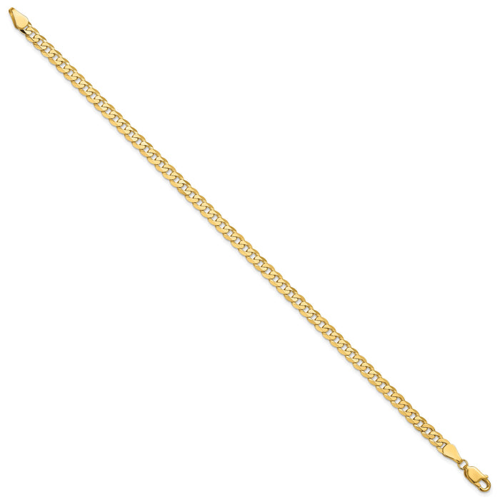 14k 4.75mm Flat Beveled Curb Chain-FBU120-7