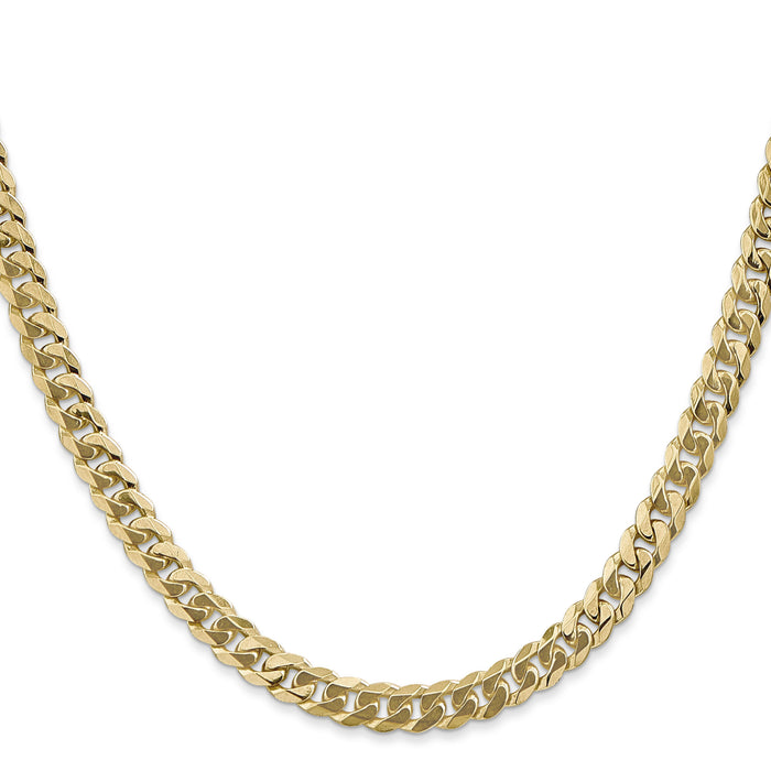 14k 5.75mm Flat Beveled Curb Chain-FBU140-30