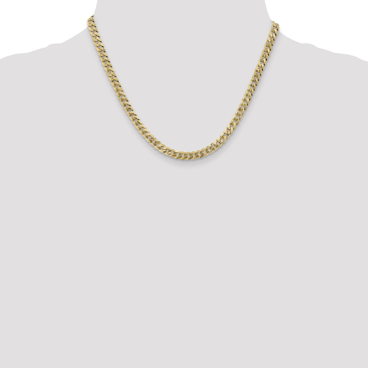 14k 5.75mm Flat Beveled Curb Chain-FBU140-18