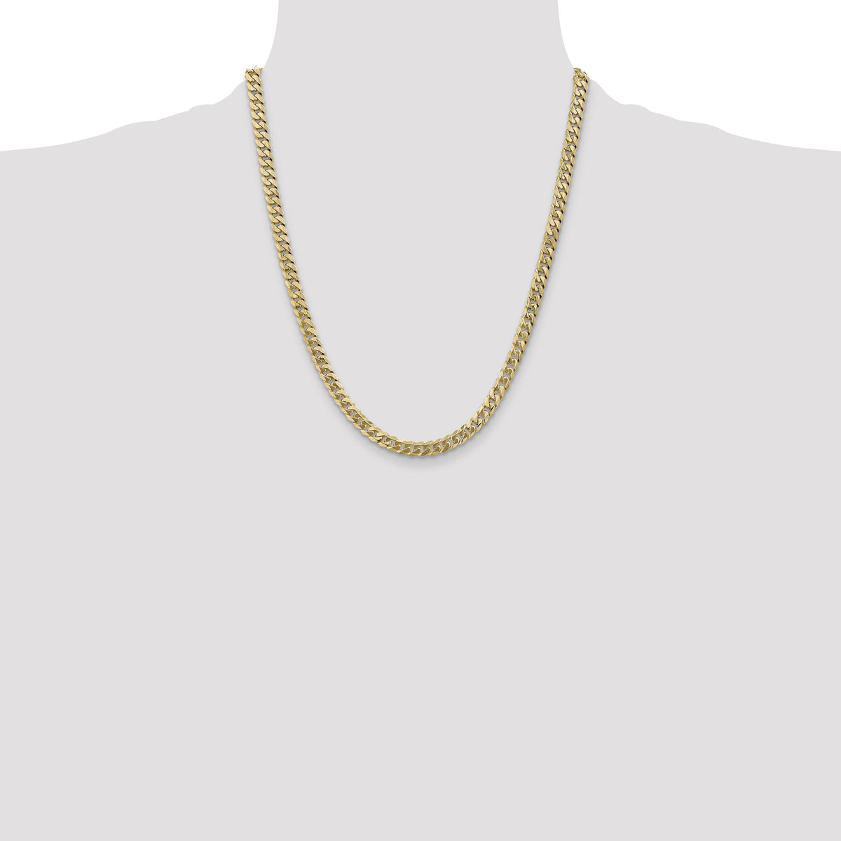 14k 5.75mm Flat Beveled Curb Chain-FBU140-22
