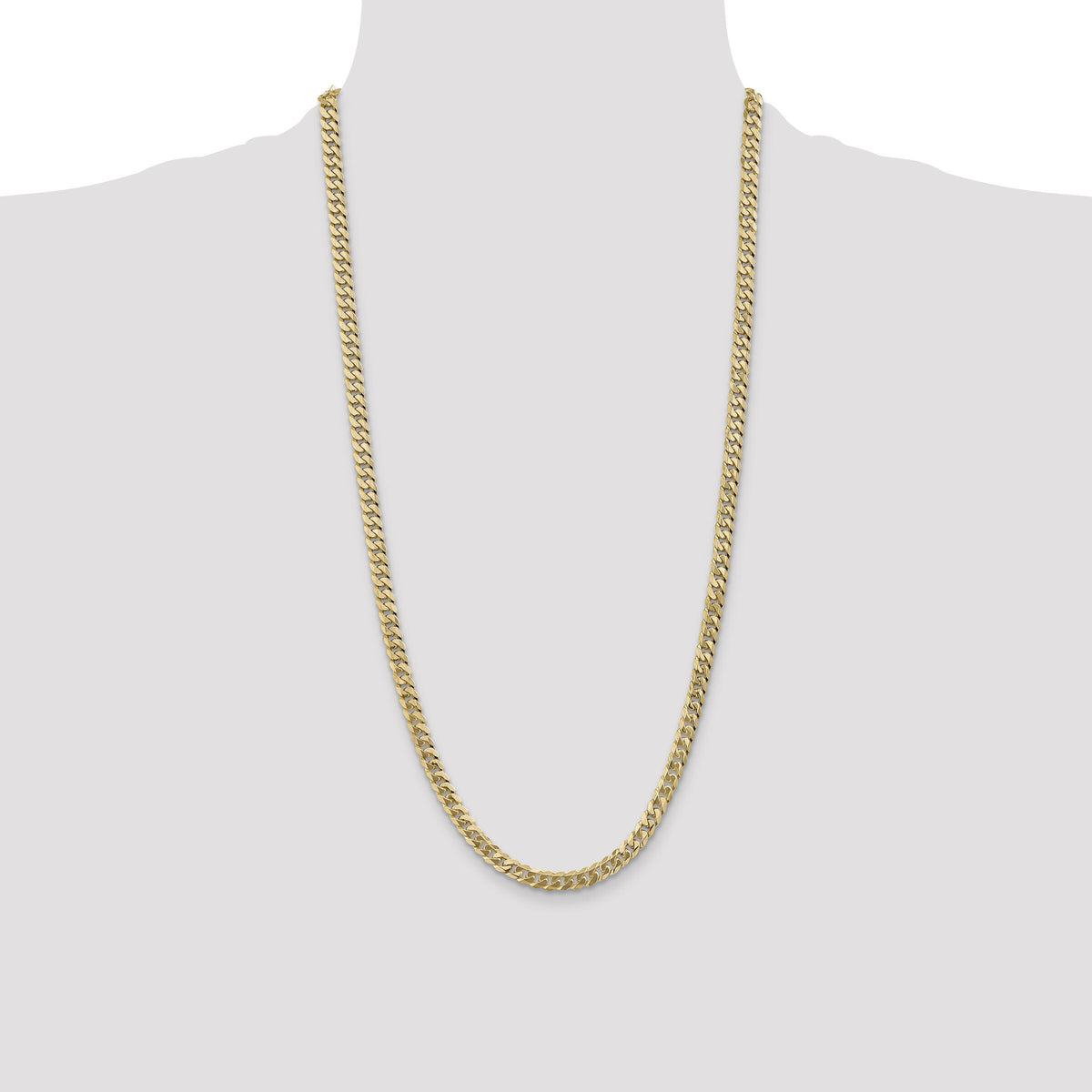 14k 5.75mm Flat Beveled Curb Chain-FBU140-28