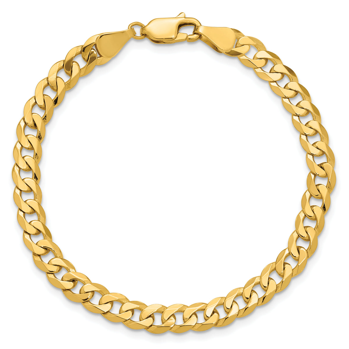 14k 5.75mm Flat Beveled Curb Chain-FBU140-7