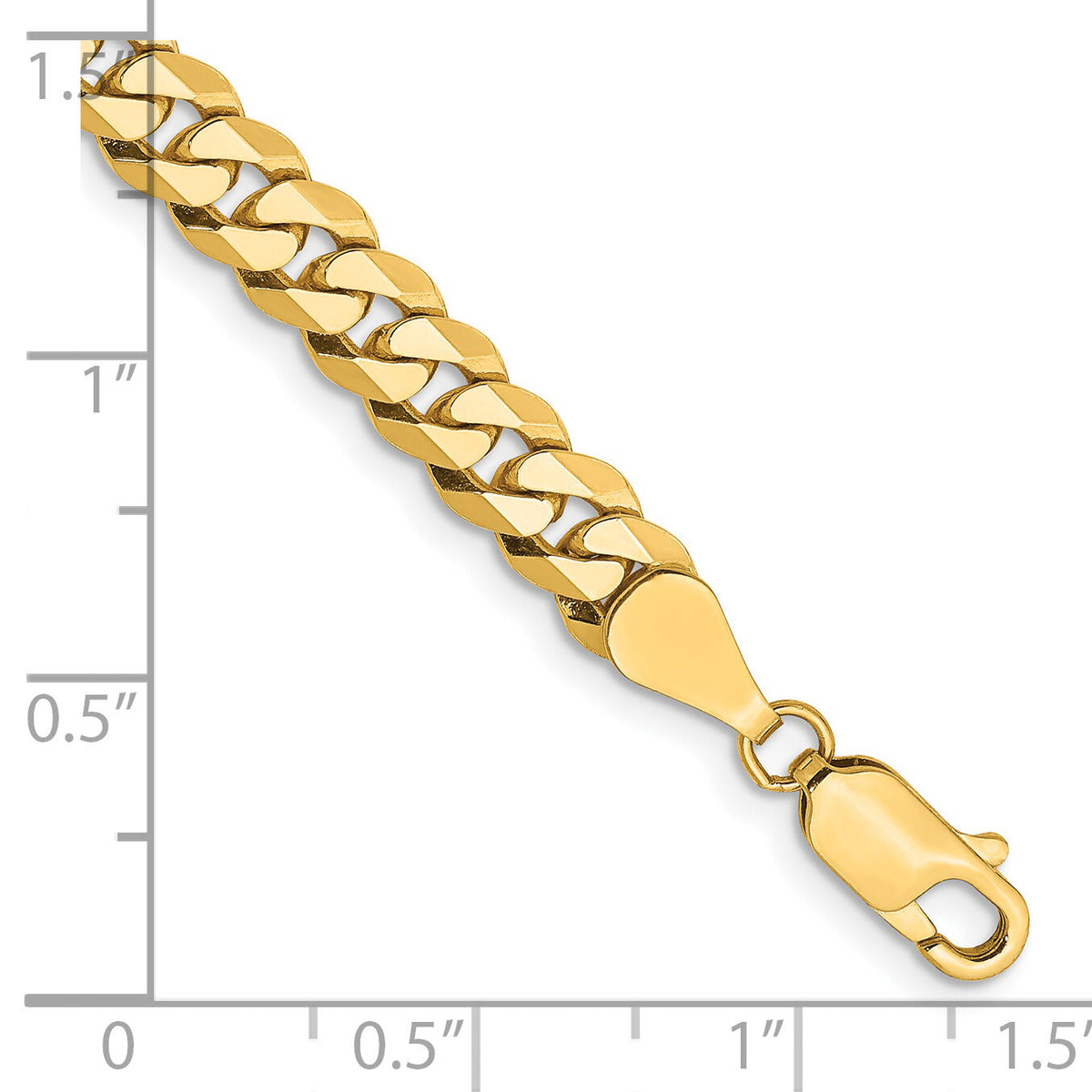 14k 5.75mm Flat Beveled Curb Chain-FBU140-7