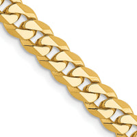 14k 5.75mm Flat Beveled Curb Chain-FBU140-28
