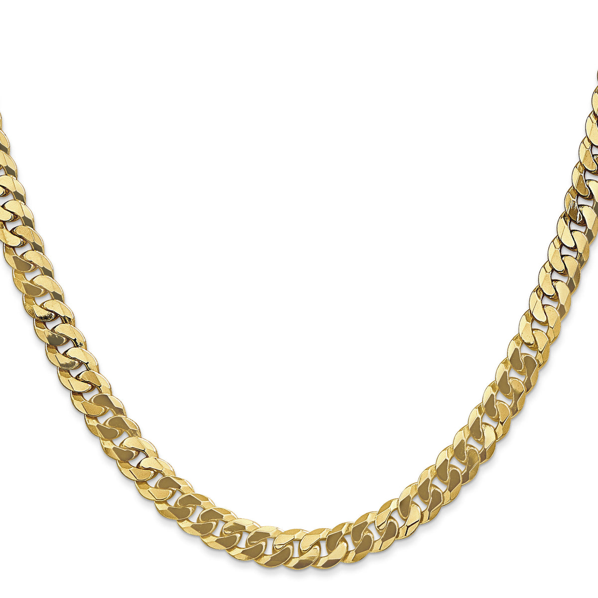 14k 6.25mm Flat Beveled Curb Chain-FBU160-28